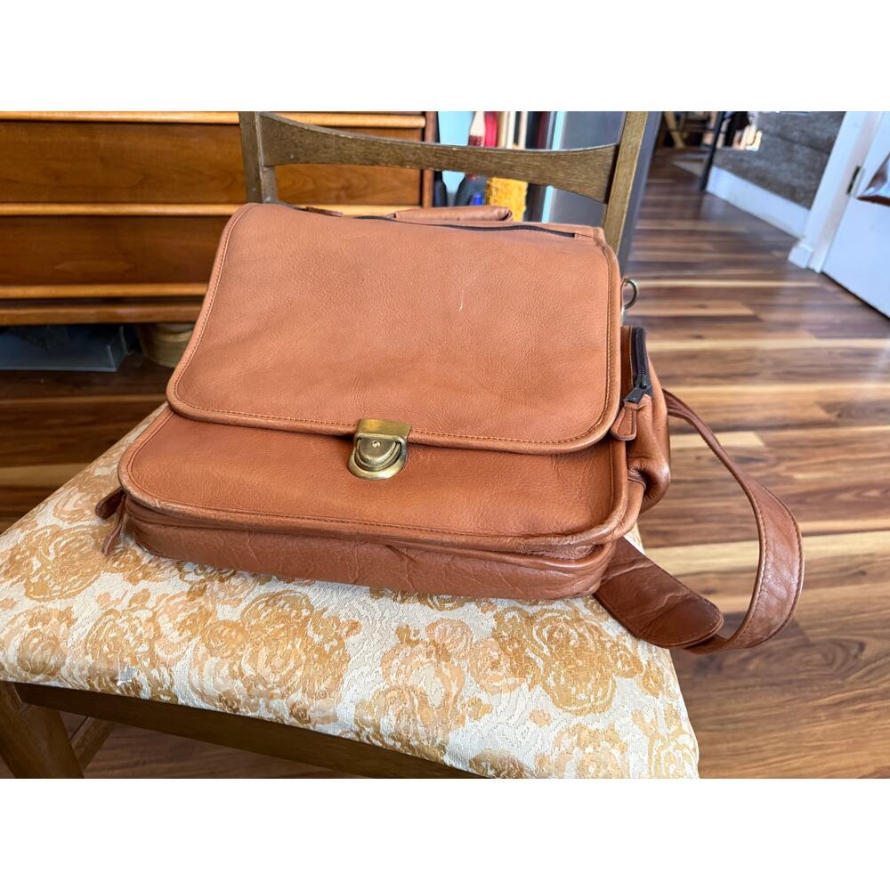 Latico Reporter Leather Crossbody Bag Hollywood Laptop Shoulder Brown - Picture 10 of 11